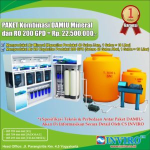 Paket Kombinasi DAMU Mineral dan RO Kapasitas 200 GPD