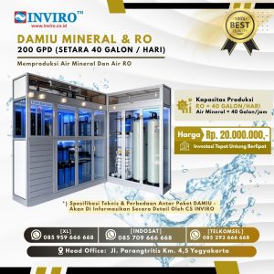 Paket Kombinasi DAMU Mineral dan RO Kapasitas 200 GPD