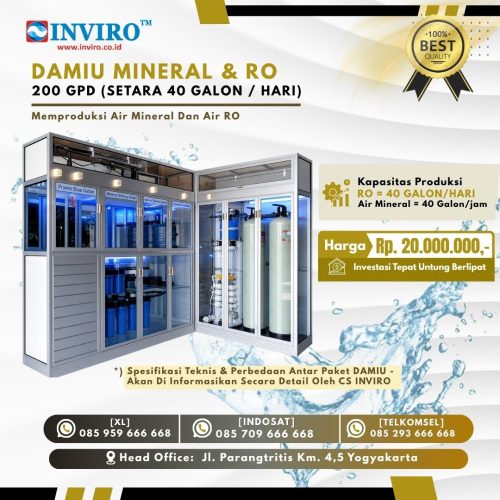 Paket Kombinasi DAMU Mineral dan RO Kapasitas 200 GPD
